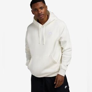 Nike Club Fleece White on White Hoodie Sweatshirt XL NWT
